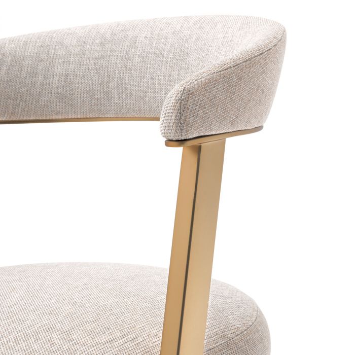 Dining Chair Dexter loki natural brushed brass fin