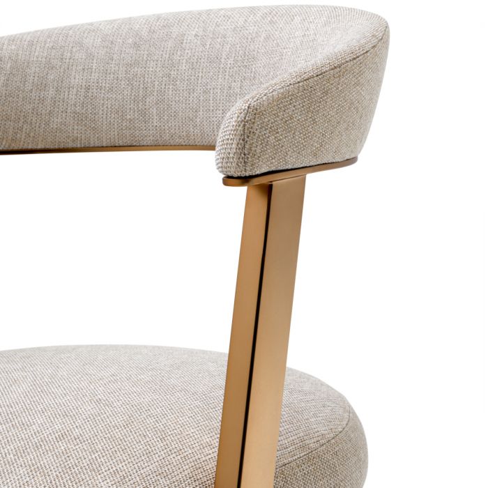 Dining Chair Dexter loki natural brushed brass fin
