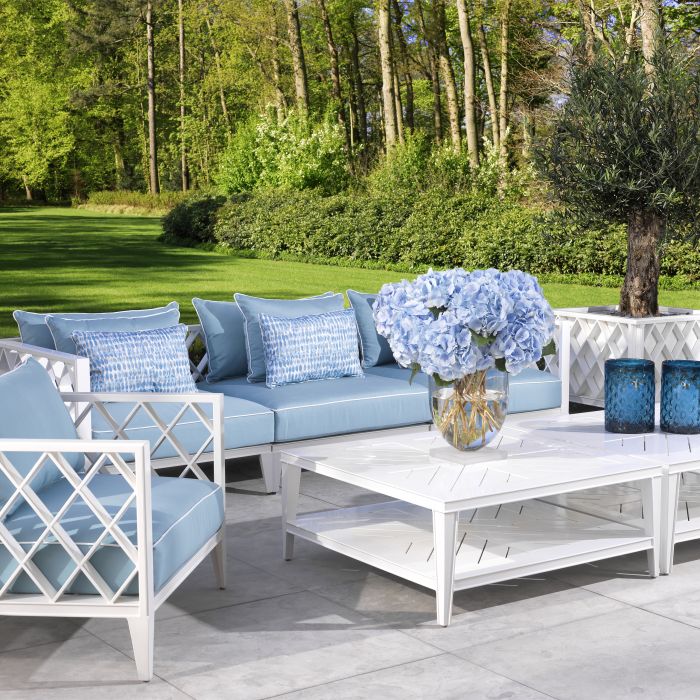 Coffee Table Bell Rive 100 x 100 cm outdoor white