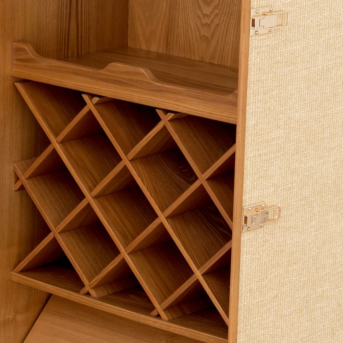 Wine Cabinet Martini Bianco rattan look