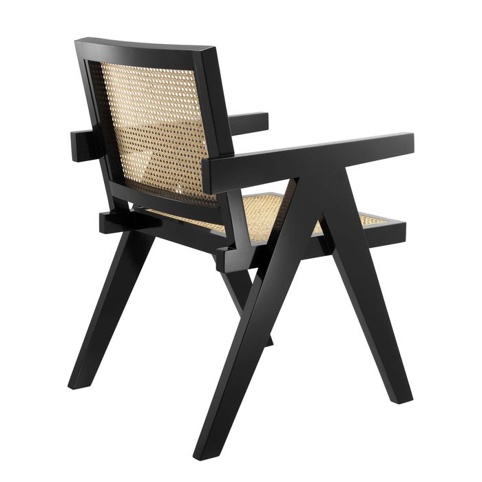 Dining Chair Adagio black finish natural cane