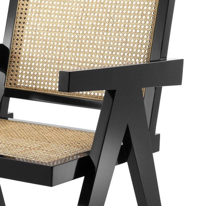 Dining Chair Adagio black finish natural cane
