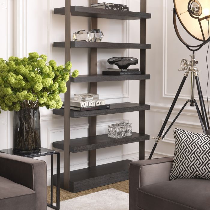 Side Table Cocktail bronze finish black marble