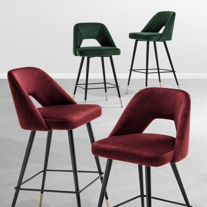 Counter Stool Avorio roche green velvet