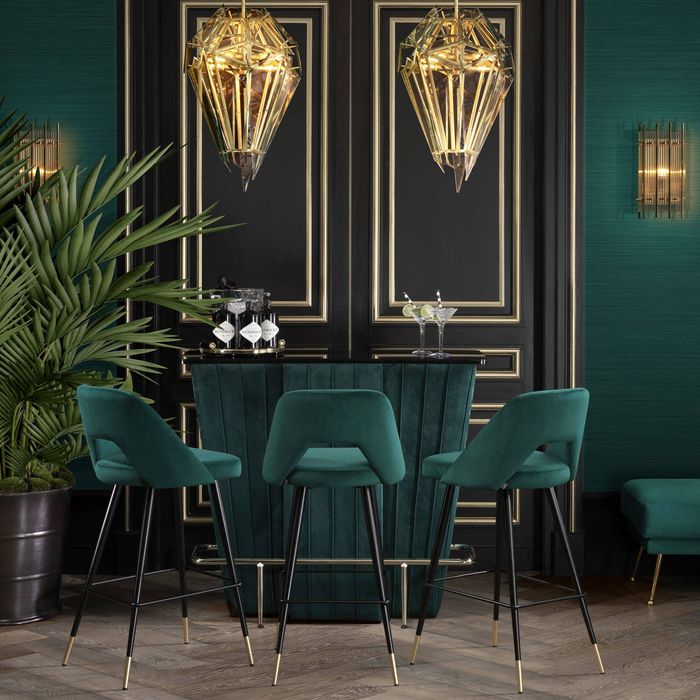 Counter Stool Avorio roche green velvet