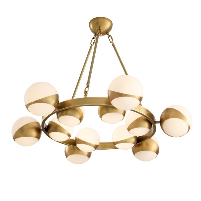 Chandelier Piazetta antique brass finish