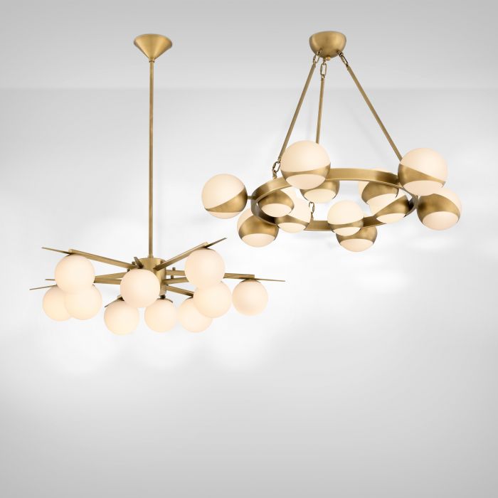 Chandelier Piazetta antique brass finish