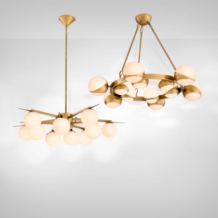 Chandelier Piazetta antique brass finish
