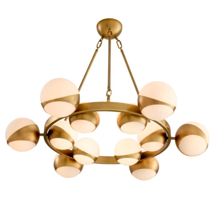 Chandelier Piazetta antique brass finish