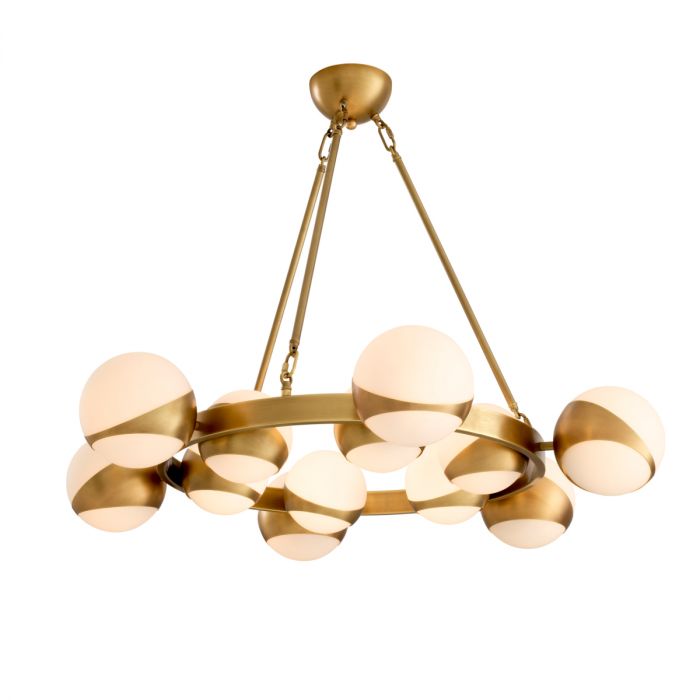 Chandelier Piazetta antique brass finish
