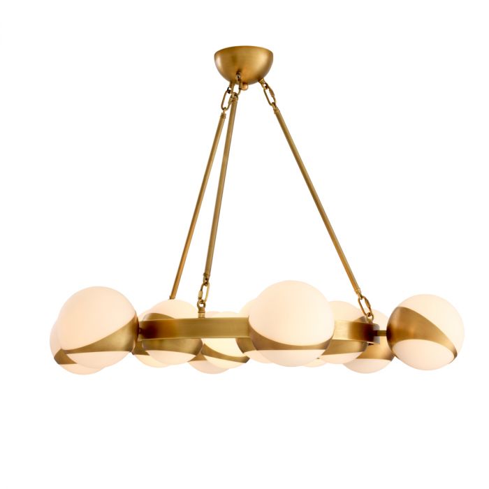 Chandelier Piazetta antique brass finish