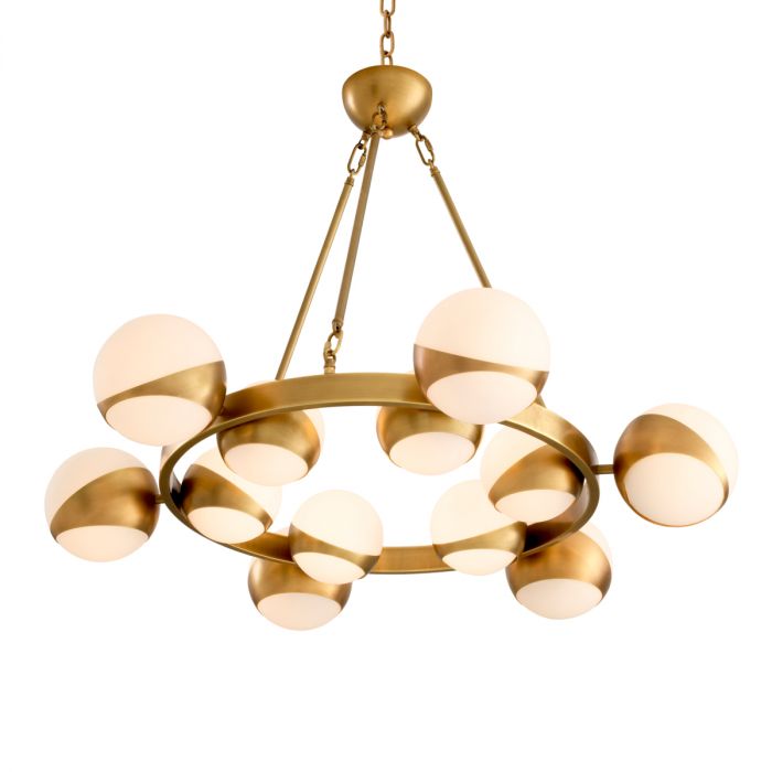 Chandelier Piazetta antique brass finish