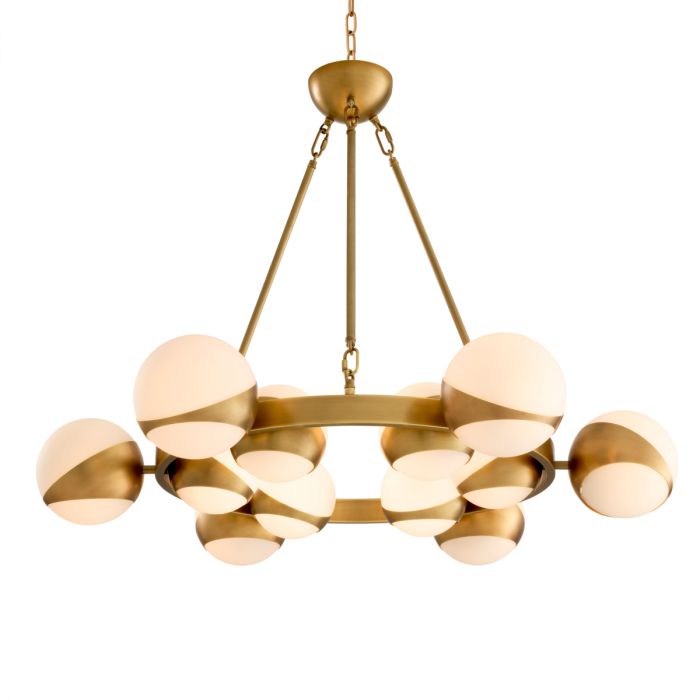 Chandelier Piazetta antique brass finish