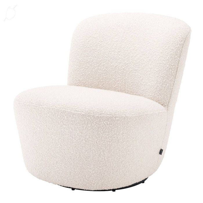 Swivel Chair Doria boucl? cream