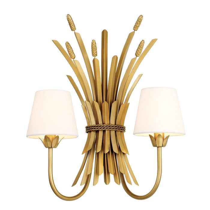 Wall Lamp Bonheur antique gold finish incl shades