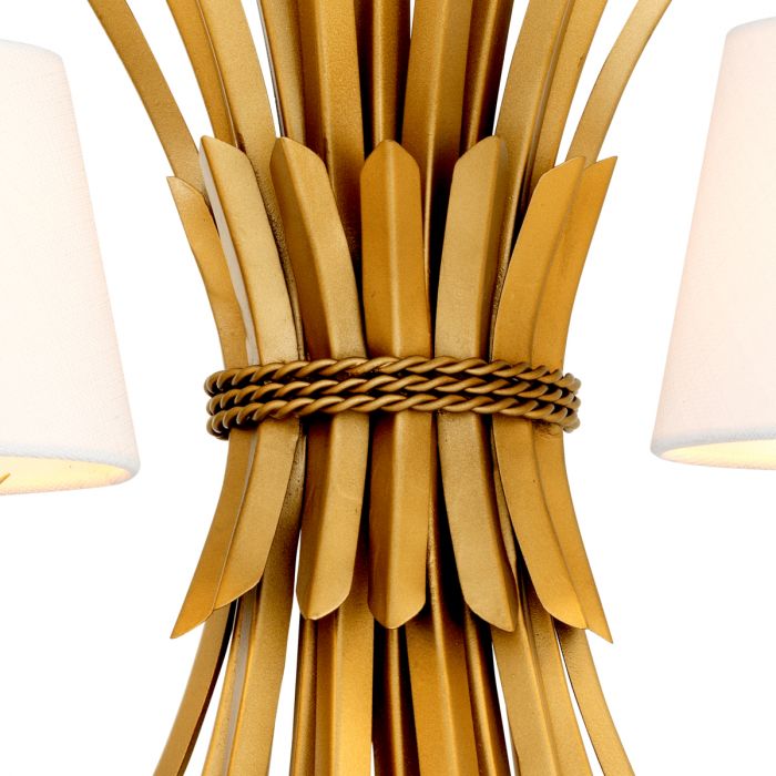 Wall Lamp Bonheur antique gold finish incl shades