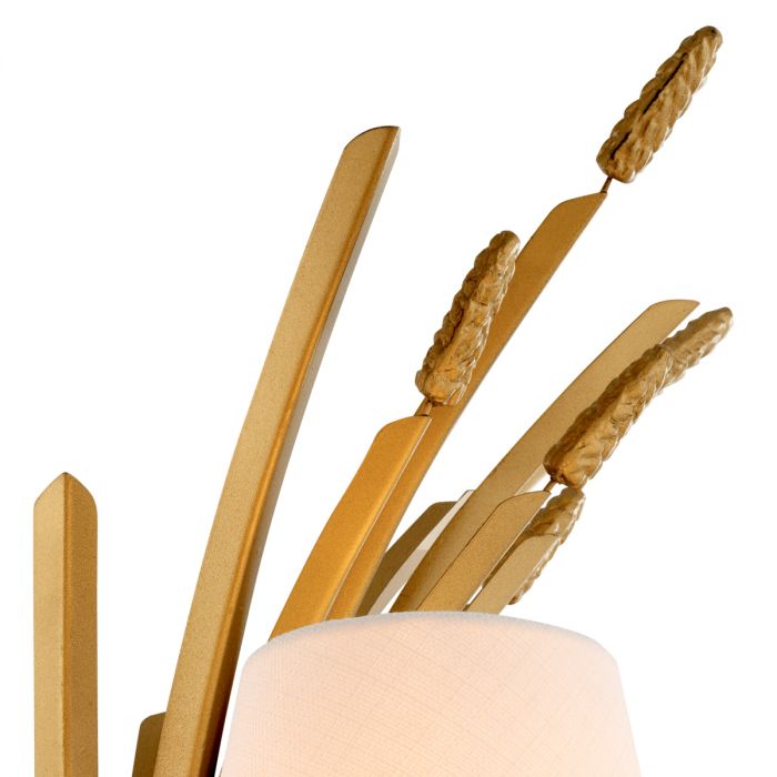 Wall Lamp Bonheur antique gold finish incl shades