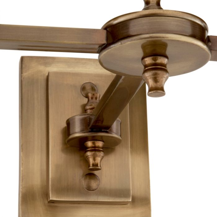 Wall Lamp Lexington Double ant brass incl black sh