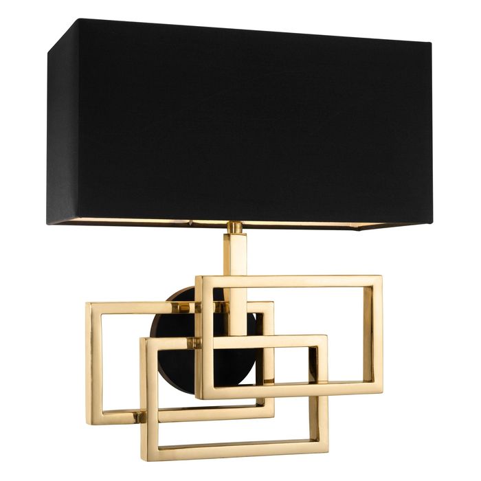 Wall Lamp Windolf polished brass incl shade