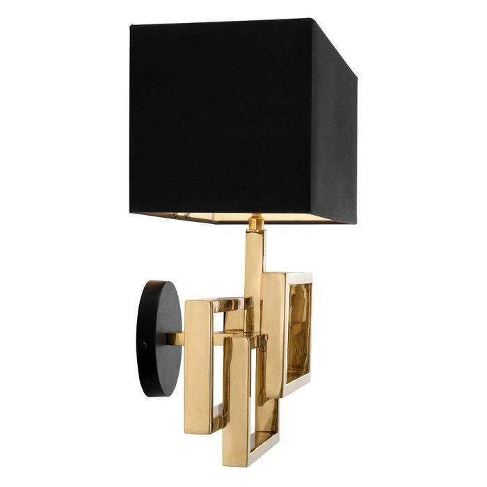 Wall Lamp Windolf polished brass incl shade