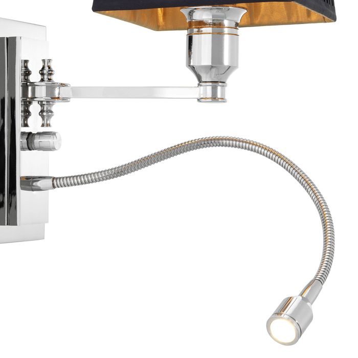 Wall Lamp Ellington nickel finish incl black shade