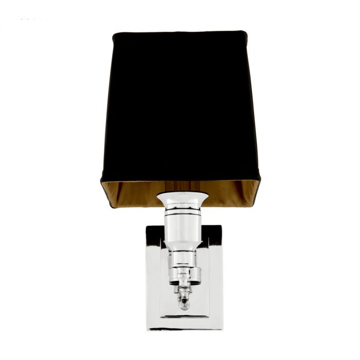 Wall Lamp Lexington Single nickel incl black shade