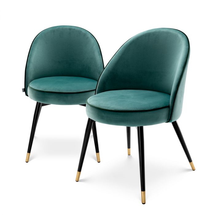 Dining Chair Cooper roche turquoise velvet set of2