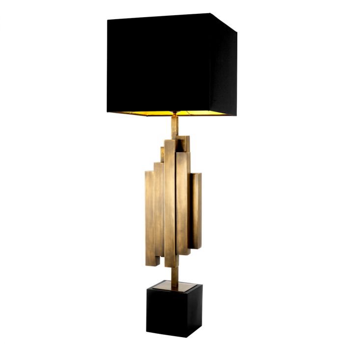 Table Lamp Beau Rivage vintage brass incl shade 
