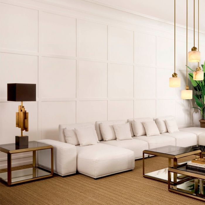 Table Lamp Beau Rivage vintage brass incl shade 