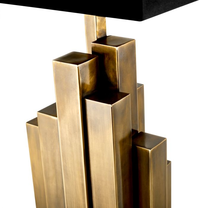 Table Lamp Beau Rivage vintage brass incl shade 