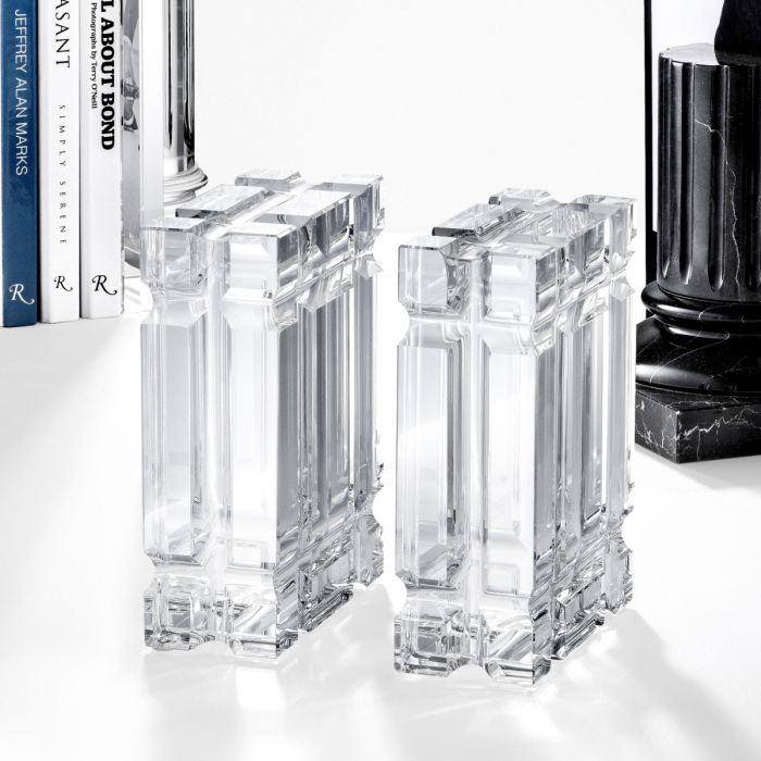 Bookend Linea crystal set of 2