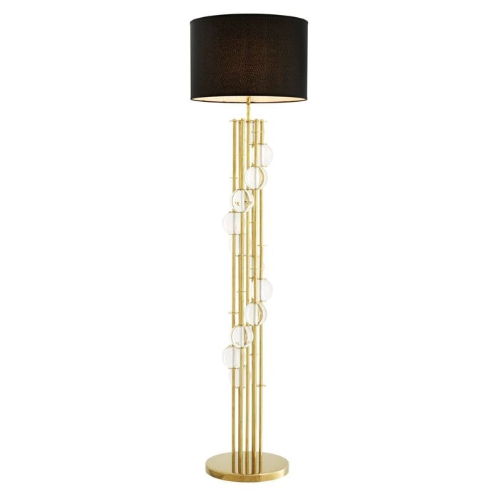 Floor Lamp Lorenzo gold finish incl black shade 
