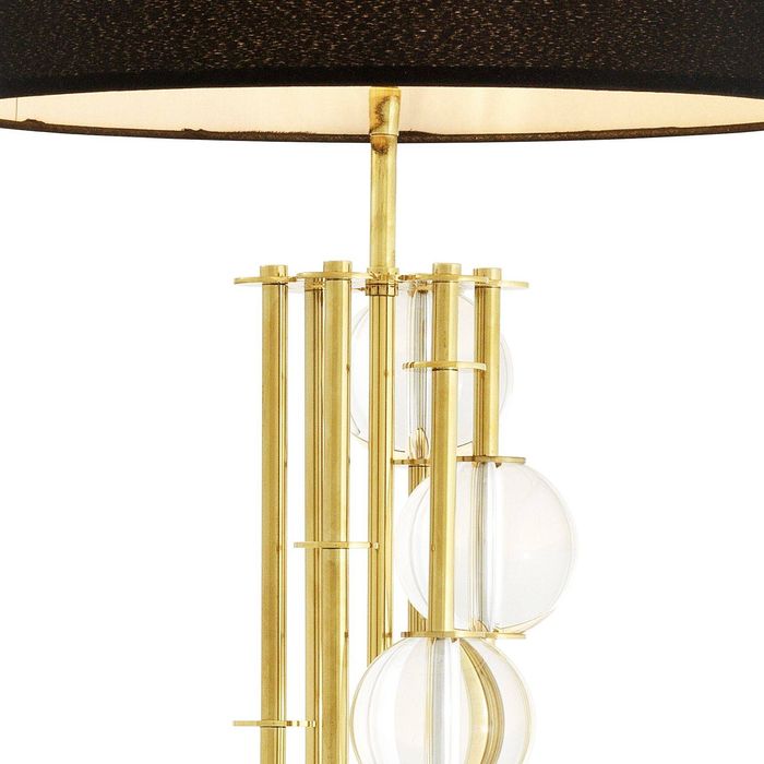 Floor Lamp Lorenzo gold finish incl black shade 