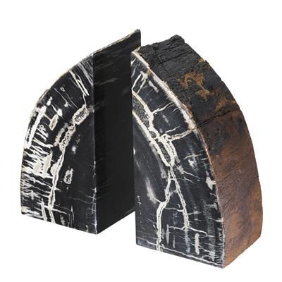 Bookend Opia petrified wood set of 2