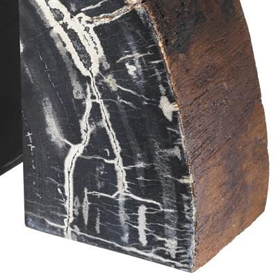 Bookend Opia petrified wood set of 2