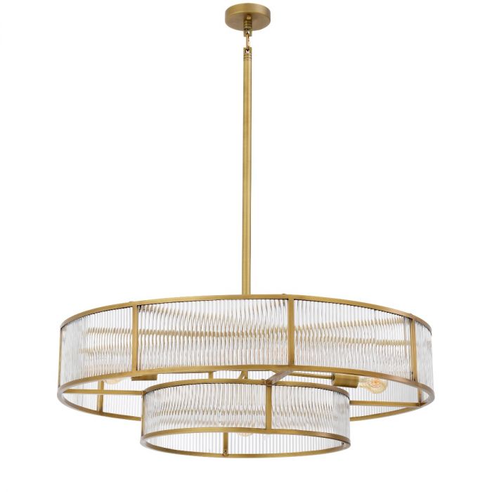 Chandelier Montparnasse antique brass finish