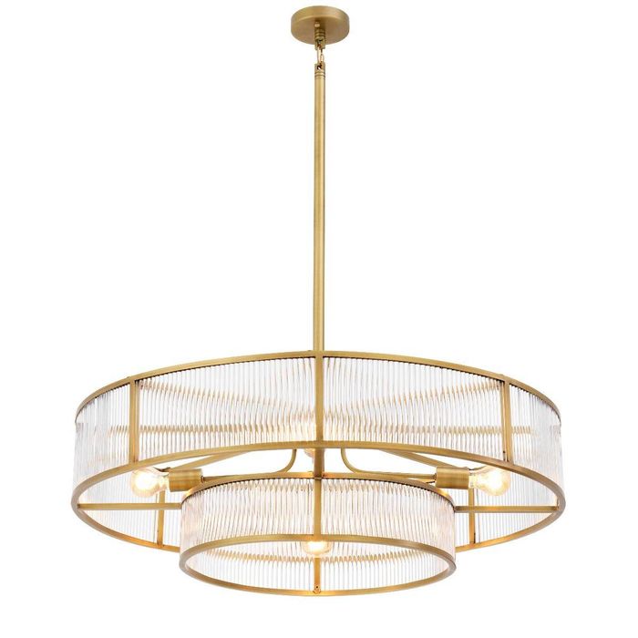 Chandelier Montparnasse antique brass finish