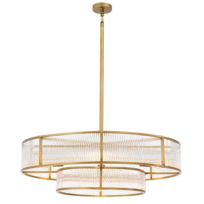 Chandelier Montparnasse antique brass finish