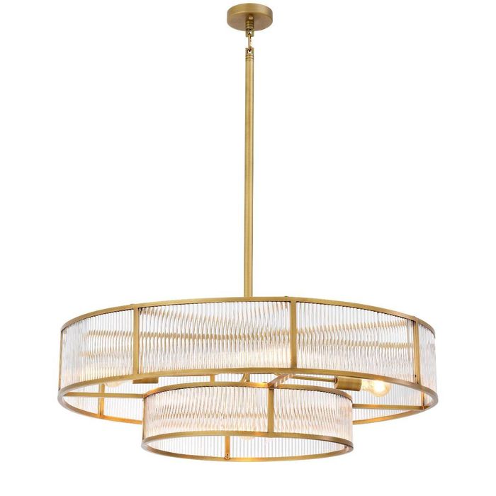 Chandelier Montparnasse antique brass finish