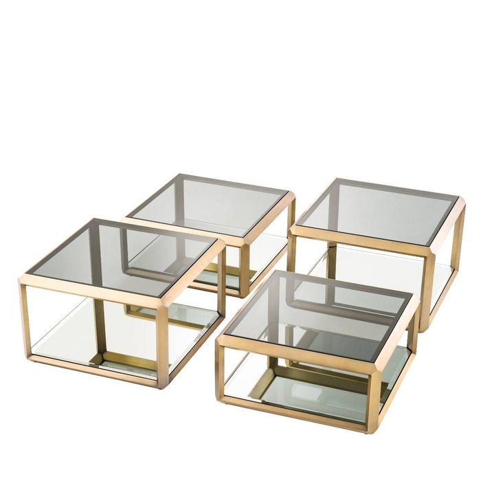 Coffee Table Callum brushed brass finish set of 4