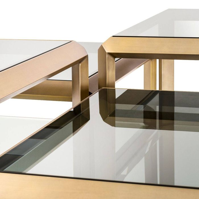 Coffee Table Callum brushed brass finish set of 4