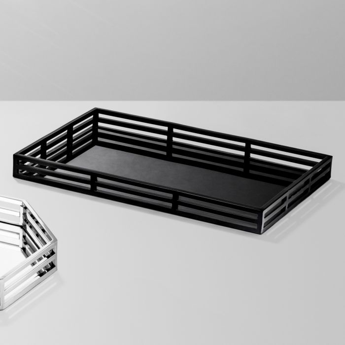 Tray Giacomo black finish rectangular
