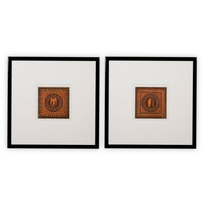 Print Antique by William Hamilton Vases set of 2