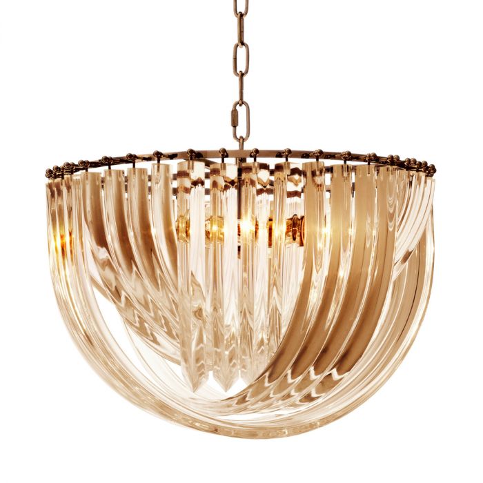 Chandelier Murano champagne ? 50 x H. 33 cm