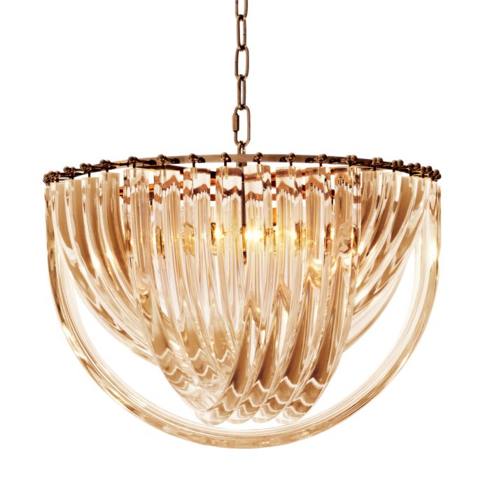 Chandelier Murano champagne ? 50 x H. 33 cm