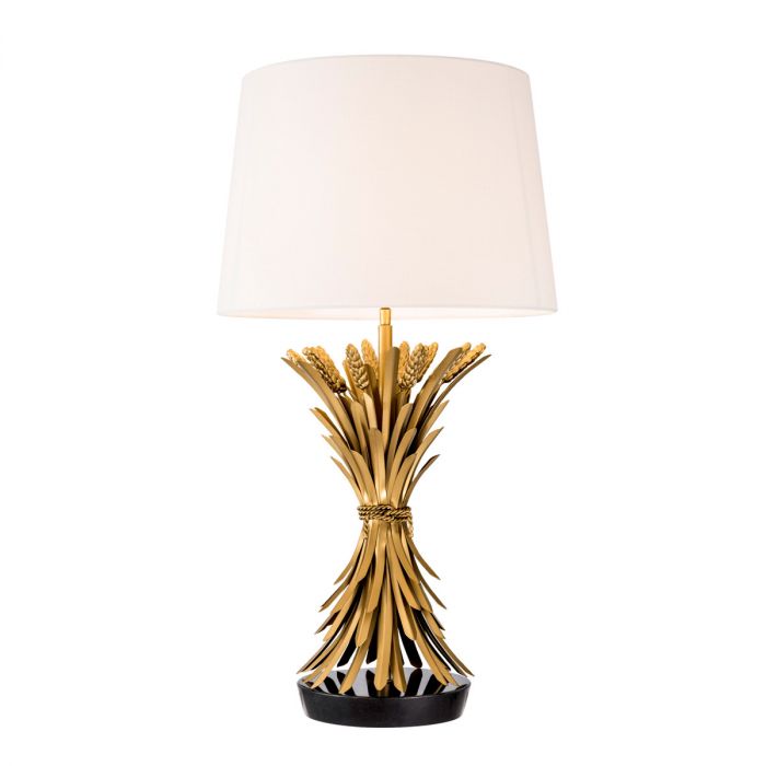 Table Lamp Bonheur antique gold finish incl shade