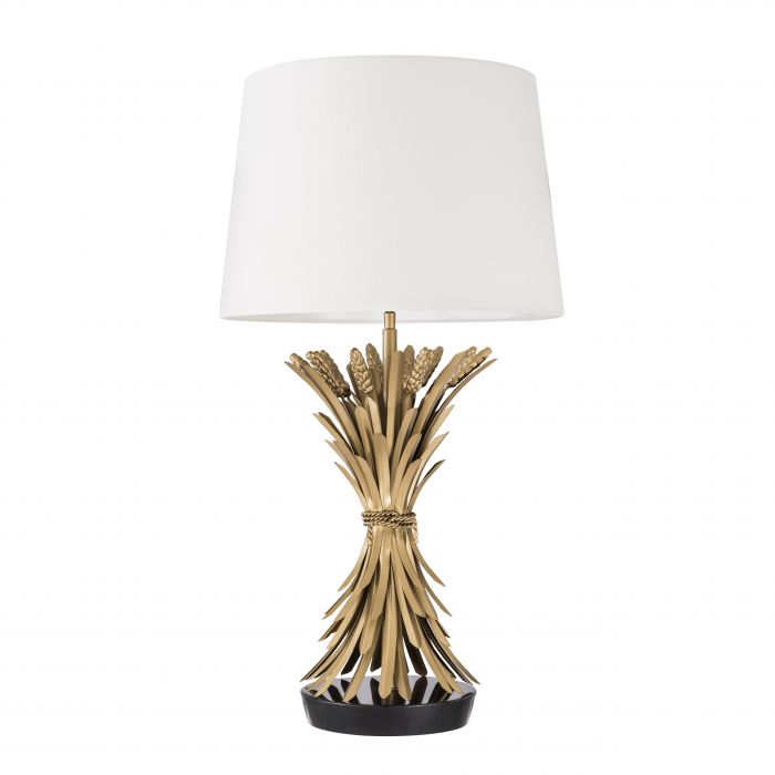 Table Lamp Bonheur antique gold finish incl shade