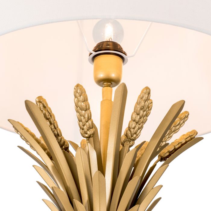Table Lamp Bonheur antique gold finish incl shade