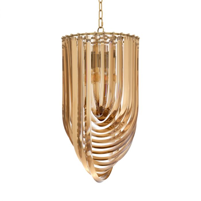 Chandelier Murano champagne ? 35 x H. 65 cm