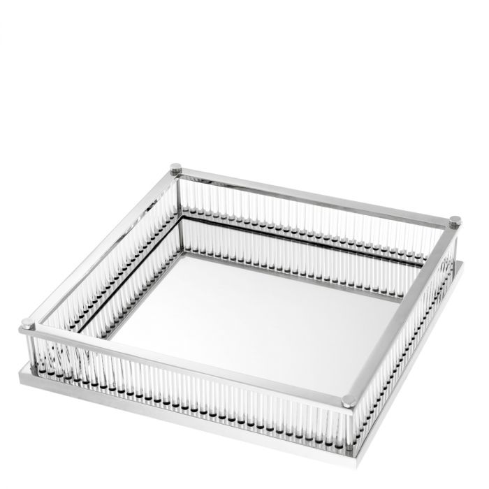 Tray Cora square nickel finish